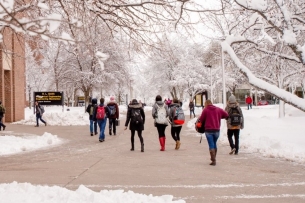 A photograph of Michigan Technological University's campus. 
